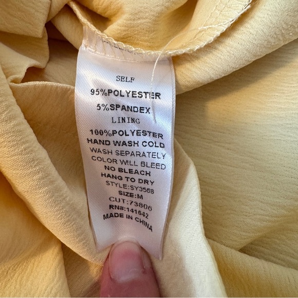 NEW She + Sky Medium Yellow Ruffle Romper ~ Feminine Flirty Coquette - Picture 8 of 8